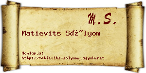 Matievits Sólyom névjegykártya